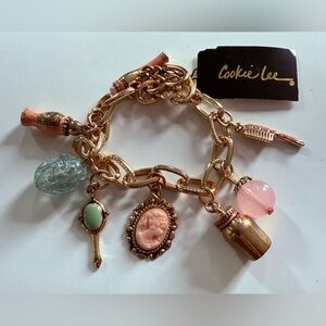 💞 Double Heart Adjustable 7 Charm Bracelet by Cookie Lee